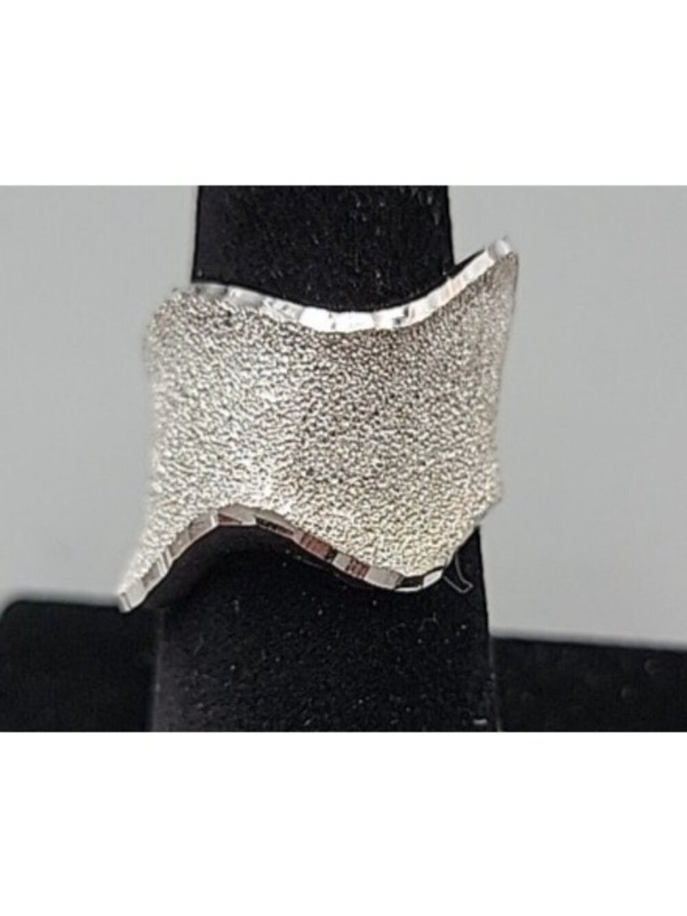 Vintage Sterling Silver Diamond Drizzle Cut Wave Ring Milor Italy Size 6.5 925 - Picture 2 of 16